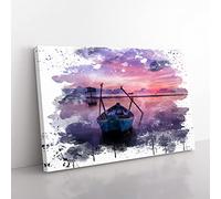 Big Box Art PHU QUOC Thailand Sunrise Rowing Boat V3 Canvas Wall Art Print Ready to Hang Picture, 76 x 50 cm (30 x 20 Inch), Multi-Coloured