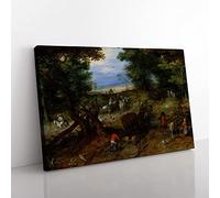 Big Box Art Pieter Bruegel The Elder A Woodland Road with Travellers Canvas Wall Art Print Ready to Hang Picture, 76 x 50 cm (30 x 20 Inch), Multi-Coloured