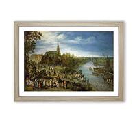 Big Box Art Pieter Bruegel The Elder Parish Fair in Schell Framed Wall Art Picture Print Ready to Hang, Oak A2 (62 x 45 cm)