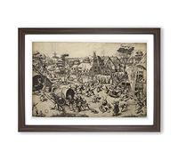 Big Box Art Pieter Bruegel The Elder The Fair of St George's Day Framed Wall Art Picture Print Ready to Hang, Walnut A2 (62 x 45 cm)