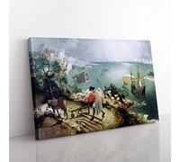 Big Box Art Pieter Bruegel The Elder The Fall of Icarus Canvas Wall Art Print Ready to Hang Picture, 76 x 50 cm (30 x 20 Inch), Multi-Coloured