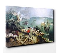 Big Box Art Pieter Bruegel The Elder The Fall of Icarus Canvas Wall Art Print Ready to Hang Picture, 30 x 20 Inch (76 x 50 cm), Multi-Coloured
