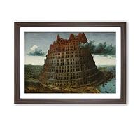 Big Box Art Pieter Bruegel The Elder The Tower of Babel Framed Wall Art Picture Print Ready to Hang, Walnut A2 (62 x 45 cm)