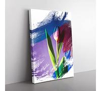 Big Box Art Pink Purple Tulip Flower (4) V2 Canvas Wall Art Print Ready to Hang Picture, 76 x 50 cm (30 x 20 Inch), Multi-Coloured