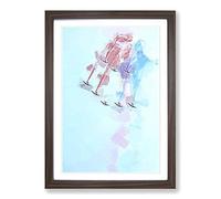 Big Box Art Planes in Formation in Abstract Framed Wall Art Picture Print Ready to Hang, Walnut A2 (62 x 45 cm)