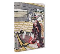 Big Box Art Pleasure Parties by Kitagawa Utamaro Painting Canvas Wall Art Framed Picture Print, 30 x 20 Inch (76 x 50 cm), Grey, Brown, Purple