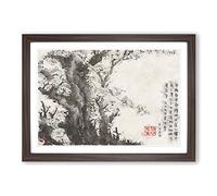Big Box Art Plum Blossoms Vol.2 by Jin Nong Framed Wall Art Picture Print Ready to Hang, Walnut A2 (62 x 45 cm)
