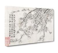 Big Box Art Plum Blossoms Vol.7 by Jin Nong Painting Canvas Wall Art Framed Picture Print, 30 x 20 Inch (76 x 50 cm), White, Grey