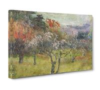 Big Box Art Plum Grove by Kuroda Seiki Painting Canvas Wall Art Framed Picture Print, 30 x 20 Inch (76 x 50 cm), Green, Grey, Cream