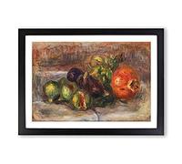 Big Box Art Pomegranate and Figs by Pierre-Auguste Renoir Framed Wall Art Picture Print Ready to Hang, Black A2 (62 x 45 cm)
