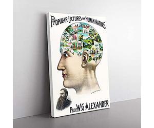 Big Box Art Popular Lectures on Human Nature Canvas Wall Art Print Ready to Hang Picture, 76 x 50 cm (30 x 20 Inch), White, Grey, Black, Green