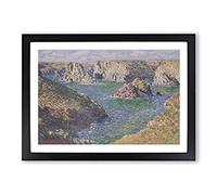 Big Box Art Port-Domois, Belle-Isle by Claude Monet Framed Wall Art Picture Print Ready to Hang, Black A2 (62 x 45 cm)