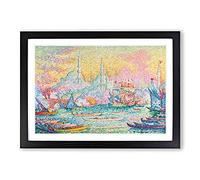 Big Box Art Port of Constantinople by Paul Signac Framed Wall Art Picture Print Ready to Hang, Black A2 (62 x 45 cm)