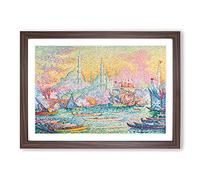 Big Box Art Port of Constantinople by Paul Signac Framed Wall Art Picture Print Ready to Hang, Walnut A2 (62 x 45 cm)