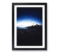 Big Box Art Portland Maine Lighthouse Framed Wall Art Picture Print Ready to Hang, Black A2 (62 x 45 cm)