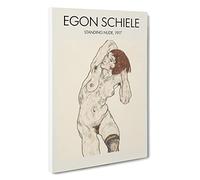 Big Box Art Portrait of A Woman Vol.7 Egon Schiele Canvas Wall Art Framed Picture Print, 30 x 20 Inch (76 x 50 cm), Exhibition