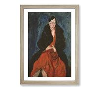 Big Box Art Portrait of Madeleine Castaing by Chaim Soutine Framed Wall Art Picture Print Ready to Hang, Oak A2 (62 x 45 cm)
