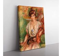 Big Box Art Portrait of Misia Sert by Pierre-Auguste Renoir Canvas Wall Art Print Ready to Hang Picture, 76 x 50 cm (30 x 20 Inch), Red, Brown, Green
