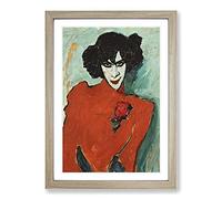 Big Box Art Portrait of The Dancer by Alexej Von Jawlensky Framed Wall Art Picture Print Ready to Hang, Oak A2 (62 x 45 cm)