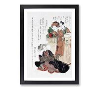 Big Box Art Preparing for New Year by Utagawa Toyokuni Framed Wall Art Picture Print Ready to Hang, Black A2 (62 x 45 cm)