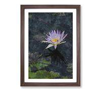 Big Box Art Pretty Water Lily Painting Framed Wall Art Picture Print Ready to Hang, Walnut A2 (62 x 45 cm)