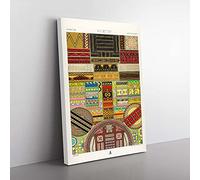 Big Box Art Primitive Patterns by Albert Racinet Canvas Wall Art Print Ready to Hang Picture, 76 x 50 cm (30 x 20 Inch), White, Cream, Yellow, Cream