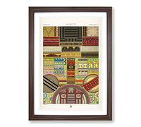 Big Box Art Primitive Patterns by Albert Racinet Framed Wall Art Picture Print Ready to Hang, Walnut A2 (62 x 45 cm)