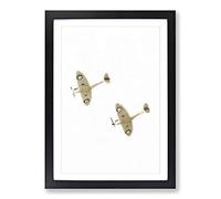 Big Box Art RAF Spitfire Planes Framed Wall Art Picture Print Ready to Hang, Black A2 (62 x 45 cm)