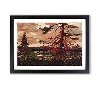 Big Box Art Ragged Pine by Tom Thomson Framed Wall Art Picture Print Ready to Hang, Black A2 (62 x 45 cm)
