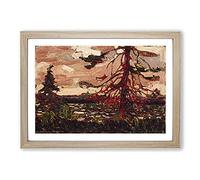 Big Box Art Ragged Pine by Tom Thomson Framed Wall Art Picture Print Ready to Hang, Oak A2 (62 x 45 cm)