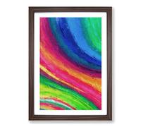 Big Box Art Rainbow Motion in Abstract Framed Wall Art Picture Print Ready to Hang, Walnut A2 (62 x 45 cm)
