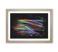 Big Box Art Rainbow Smoke Vol (1) Paint Splash Framed Wall Art Picture Print Ready to Hang, Oak A2 (62 x 45 cm)