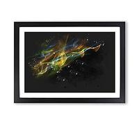 Big Box Art Rainbow Smoke Vol (6) Paint Splash Framed Wall Art Picture Print Ready to Hang, Black A2 (62 x 45 cm)