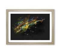 Big Box Art Rainbow Smoke Vol (6) Paint Splash Framed Wall Art Picture Print Ready to Hang, Oak A2 (62 x 45 cm)