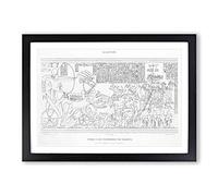 Big Box Art Ramses II Fortress Capture by Emile Prisse d'Avennes Framed Wall Art Picture Print Ready to Hang, Black A2 (62 x 45 cm)
