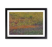Big Box Art Rapeseed Field by Kuroda Seiki Framed Wall Art Picture Print Ready to Hang, Black A2 (62 x 45 cm)