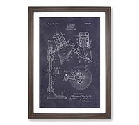 Big Box Art Reading Lamp Patent Dark Framed Wall Art Picture Print Ready to Hang, Walnut A2 (62 x 45 cm)