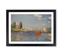 Big Box Art Red Boats in Argenteuil by Claude Monet Framed Wall Art Picture Print Ready to Hang, Black A2 (62 x 45 cm)