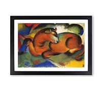 Big Box Art Red Bull by Franz Marc Framed Wall Art Picture Print Ready to Hang, Black A2 (62 x 45 cm)
