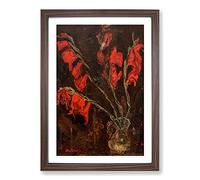 Big Box Art Red Flowers by Chaim Soutine Framed Wall Art Picture Print Ready to Hang, Walnut A2 (62 x 45 cm)
