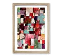Big Box Art Red Green and Violet Rhythms by Paul Klee Framed Wall Art Picture Print Ready to Hang, Oak A2 (62 x 45 cm)