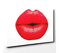 Big Box Art Red Lips Kiss Canvas Wall Art Print Ready to Hang Picture, 30 x 20 Inch (76 x 50 cm), Multi-Coloured