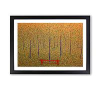 Big Box Art Red Park Bench by Georges Seurat Framed Wall Art Picture Print Ready to Hang, Black A2 (62 x 45 cm)