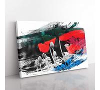 Big Box Art Red Poppy Field Flowers (7) V2 Canvas Wall Art Print Ready to Hang Picture, 76 x 50 cm (30 x 20 Inch), Multi-Coloured