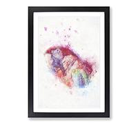 Big Box Art Red Scarlet Macaw Parrot in Abstract Framed Wall Art Picture Print Ready to Hang, Black A2 (62 x 45 cm)