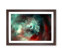 Big Box Art Remember The Flowers in Abstract Framed Wall Art Picture Print Ready to Hang, Walnut A2 (62 x 45 cm)