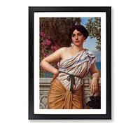 Big Box Art Reverie by John William Godward Framed Wall Art Picture Print Ready to Hang, Black A2 (62 x 45 cm)