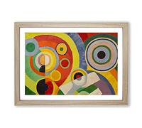 Big Box Art Rhythm Vol.1 by Robert Delaunay Framed Wall Art Picture Print Ready to Hang, Oak A2 (62 x 45 cm)