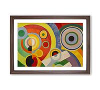 Big Box Art Rhythm Vol.1 by Robert Delaunay Framed Wall Art Picture Print Ready to Hang, Walnut A2 (62 x 45 cm)