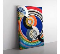Big Box Art Rhythm Vol.2 by Robert Delaunay Canvas Wall Art Print Ready to Hang Picture, 76 x 50 cm (30 x 20 Inch), Black, Grey, Blue